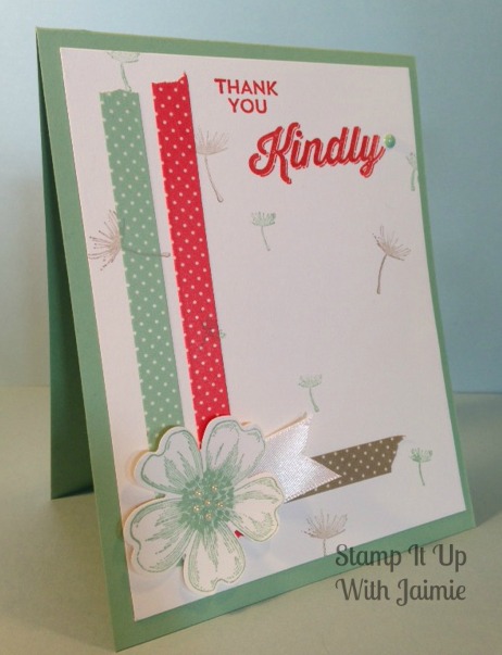 tampin Up - Stamp It Up With Jaimie - Washie Tape - Thank You - Handmade - Simple