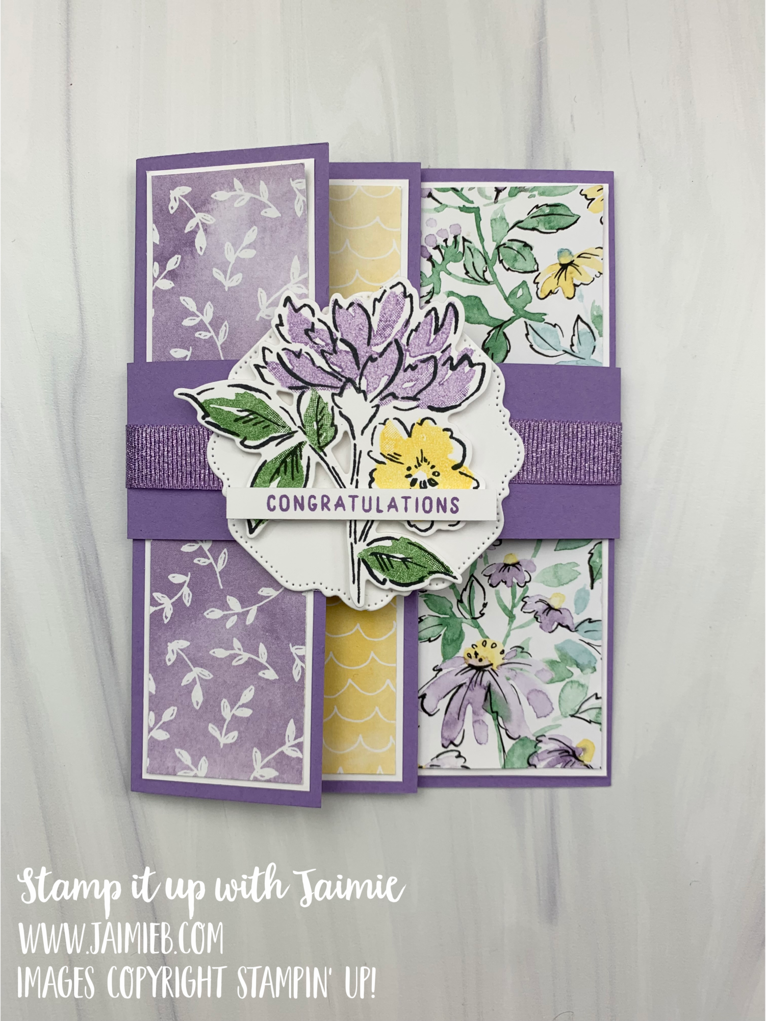 Stampin’ Up! Hand-Penned Petals Book Fold Card